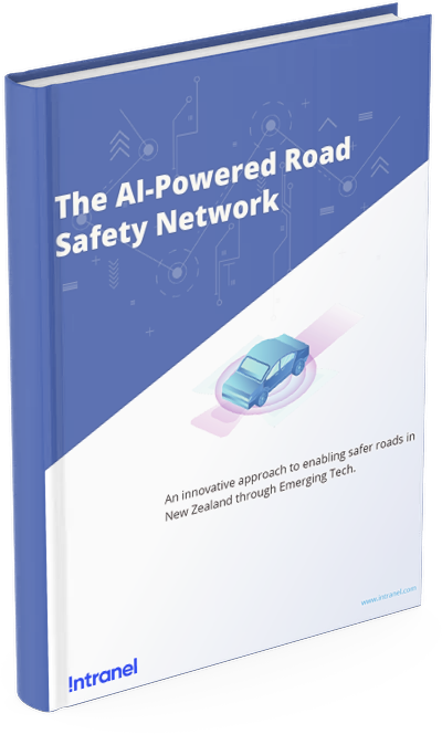 Ebook with purple backround cover and title "The Ai-Powered Road Safety Network"